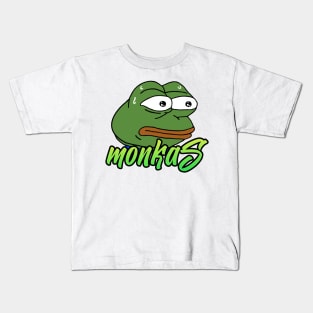 MonkaS twitch pepe frog emoticon Kids T-Shirt